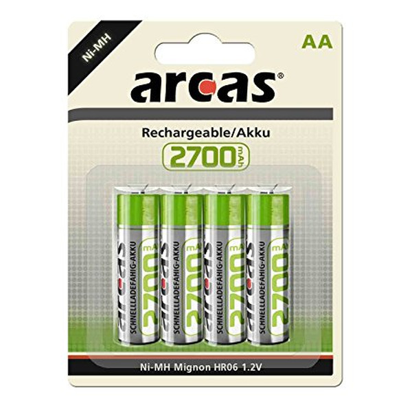 ΜΠΑΤΑΡΙΕΣ ARCAS ΑΑ ΕΠΑΝΑΦ 4ΤΕΜ 2700mAh